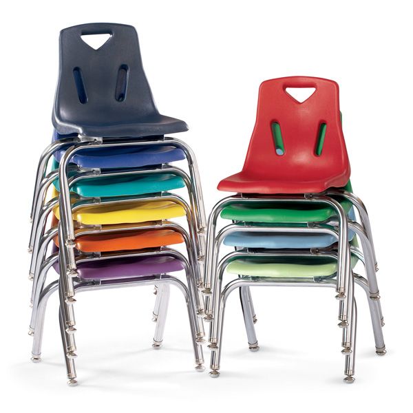 Berries® Stacking Chair With Chrome-Plated Legs - 14" Ht - Orange