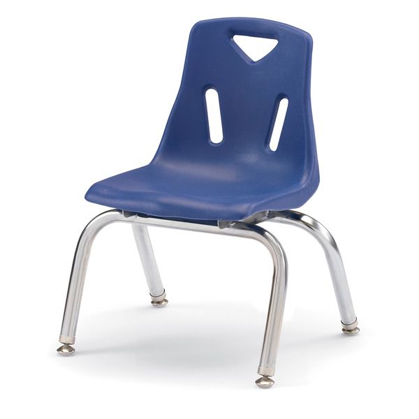 Berries® Stacking Chair With Chrome-Plated Legs - 10" Ht - Navy
