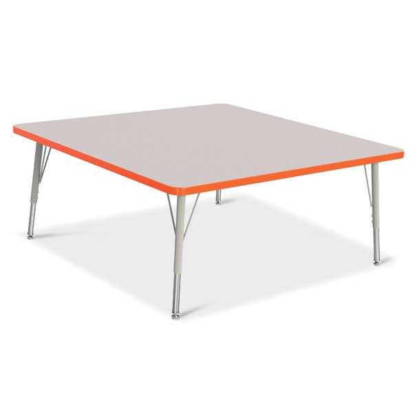Berries® Square Activity Table - 48" X 48", E-Height - Gray/Orange/Gray