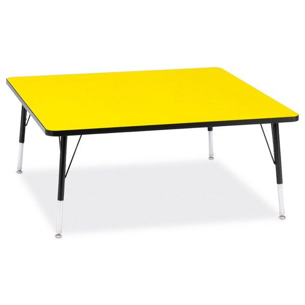 Berries® Square Activity Table - 48" X 48", E-Height - Yellow/Black/Black