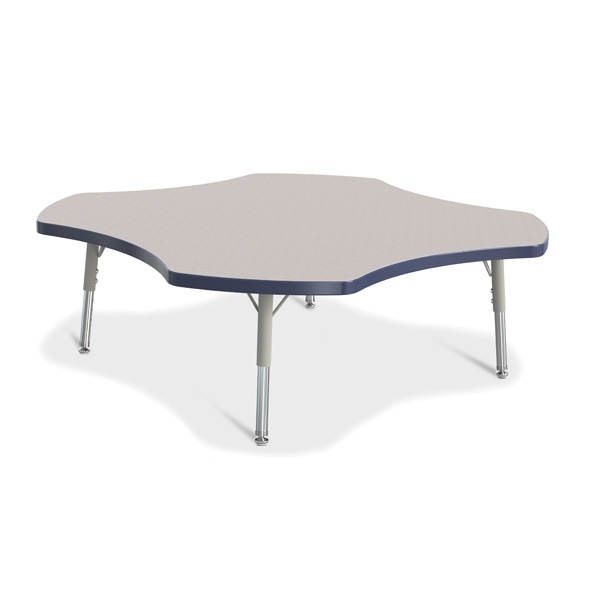 Berries® Four Leaf Activity Table, T-Height - Gray/Navy/Gray