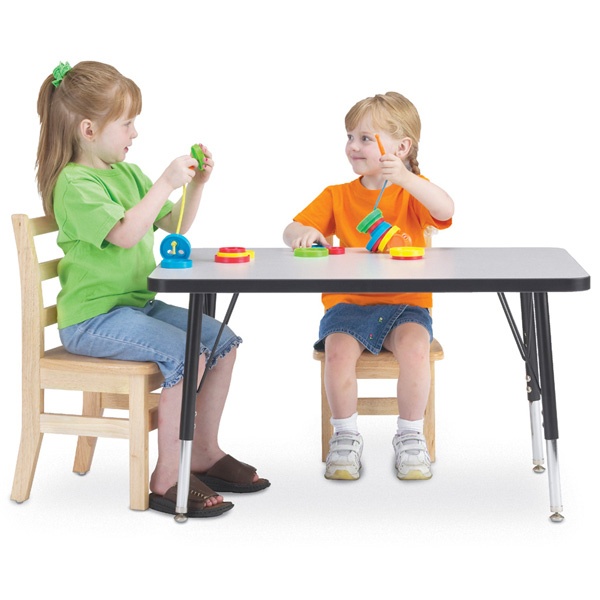 Berries® Rectangle Activity Table - 24" X 36", E-Height - Gray/Black/Black