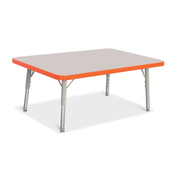 Berries® Rectangle Activity Table - 24" X 36", T-Height - Gray/Orange/Gray