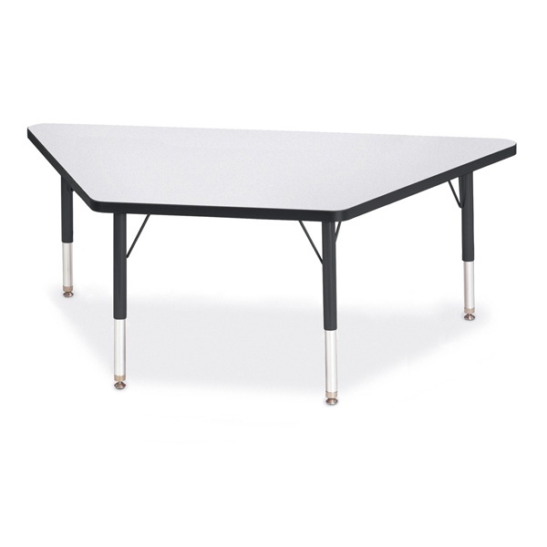 Berries® Trapezoid Activity Tables - 30" X 60", T-Height - Gray/Black/Black