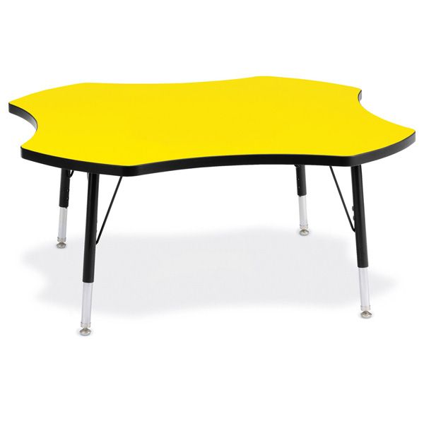 Berries® Four Leaf Activity Table, T-Height - Yellow/Black/Black