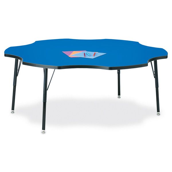 Berries® Six Leaf Activity Table - 60", A-Height - Blue/Black/Black