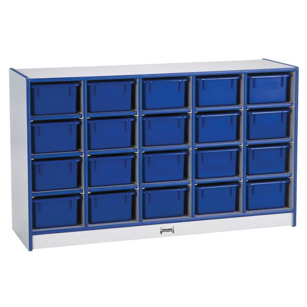 Rainbow Accents® 20 Cubbie-Tray Mobile Storage - With Trays - Blue