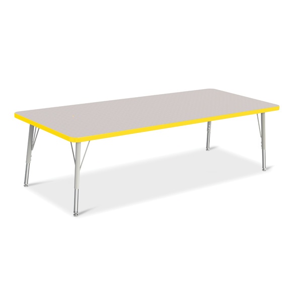 Berries® Rectangle Activity Table - 30" X 72", E-Height - Gray/Yellow/Gray