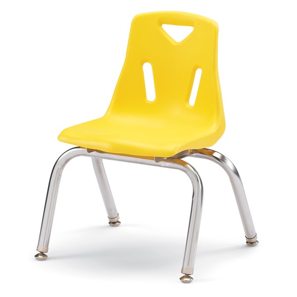 Berries® Stacking Chair With Chrome-Plated Legs - 12" Ht - Yellow