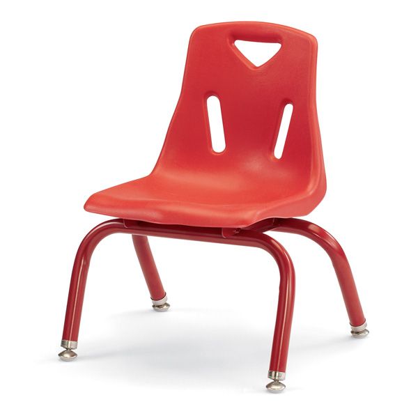 Berries® Stacking Chairs With Powder-Coated Legs - 10" Ht - Set Of 6 - Red