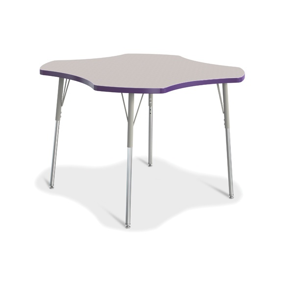 Berries® Four Leaf Activity Table, A-Height - Gray/Purple/Gray