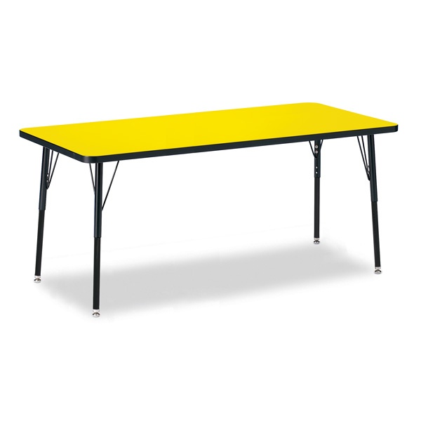 Berries® Rectangle Activity Table - 30" X 72", A-Height - Yellow/Black/Black