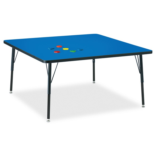 Berries® Square Activity Table - 48" X 48", A-Height - Blue/Black/Black
