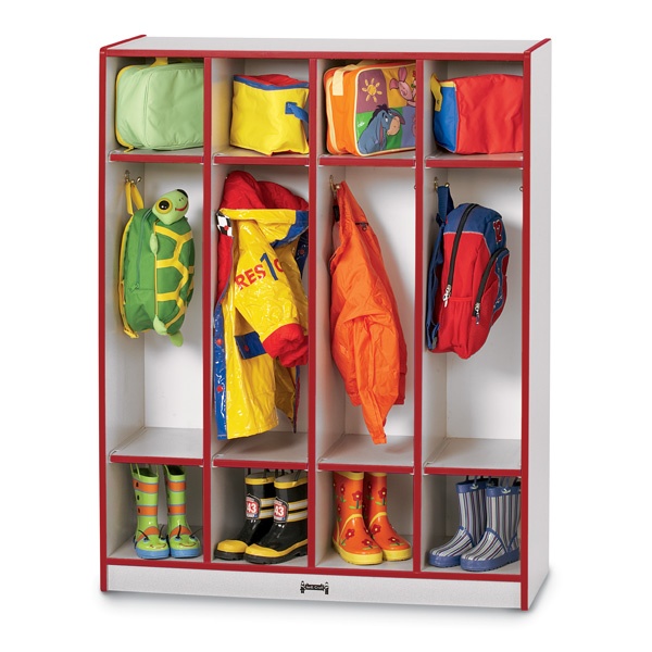 Rainbow Accents® 4 Section Coat Locker - Red