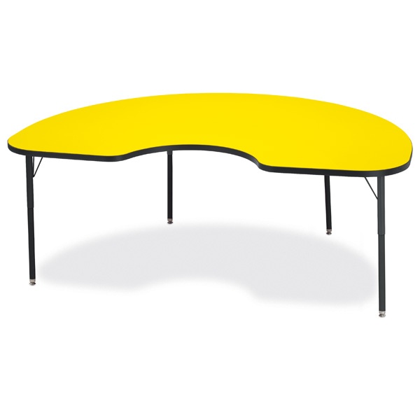 Berries® Kidney Activity Table - 48" X 72", A-Height - Yellow/Black/Black