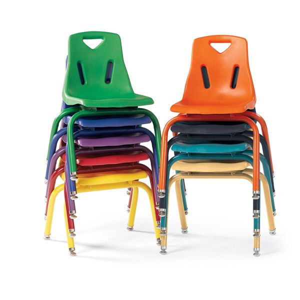 Berries® Stacking Chair With Powder-Coated Legs - 12" Ht - Orange