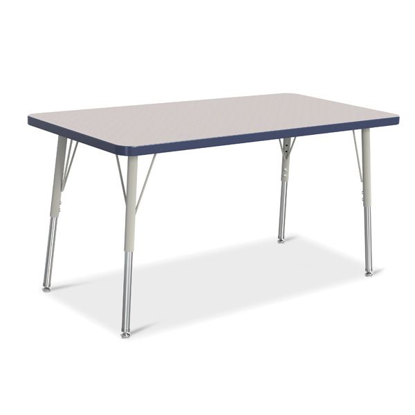 Berries® Rectangle Activity Table - 24" X 48", A-Height - Gray/Navy/Gray
