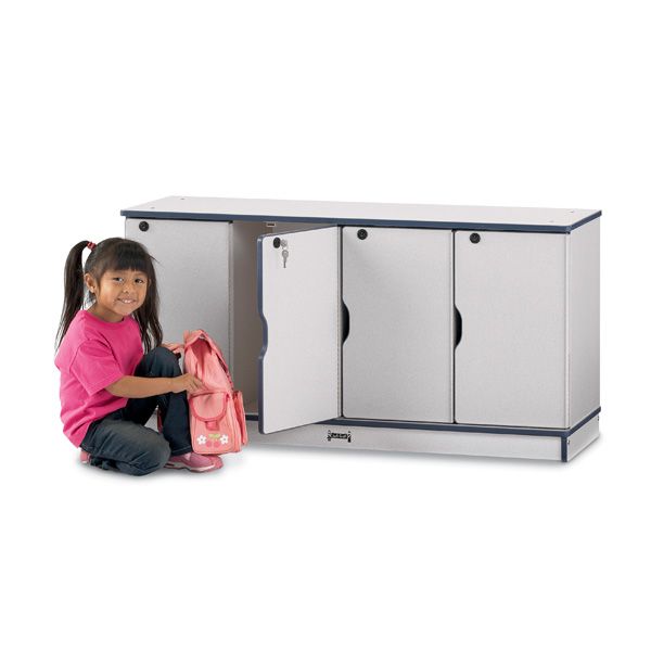 Rainbow Accents® Stacking Lockable Lockers - Double Stack - Blue