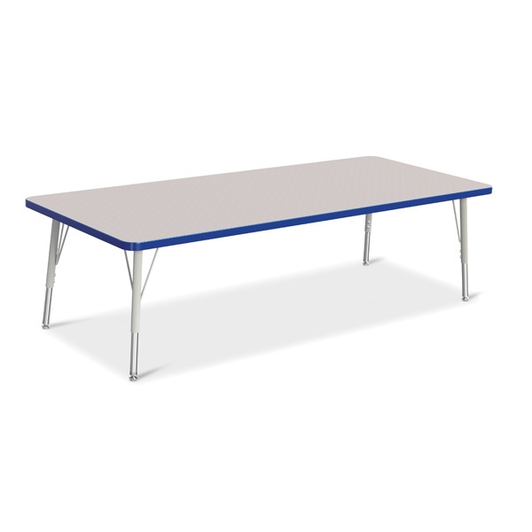 Berries® Rectangle Activity Table - 30" X 72", E-Height - Gray/Blue/Gray
