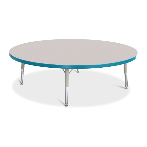 Berries® Round Activity Table - 48" Diameter, T-Height - Gray/Teal/Gray