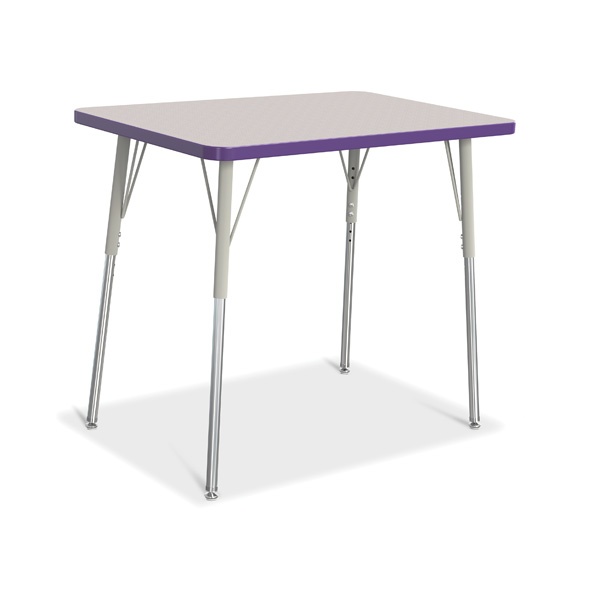 Berries® Rectangle Activity Table - 24" X 36", A-Height - Gray/Purple/Gray
