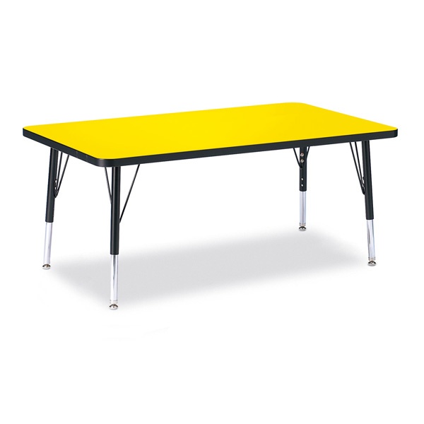 Berries® Rectangle Activity Table - 30" X 48", T-Height - Yellow/Black/Black