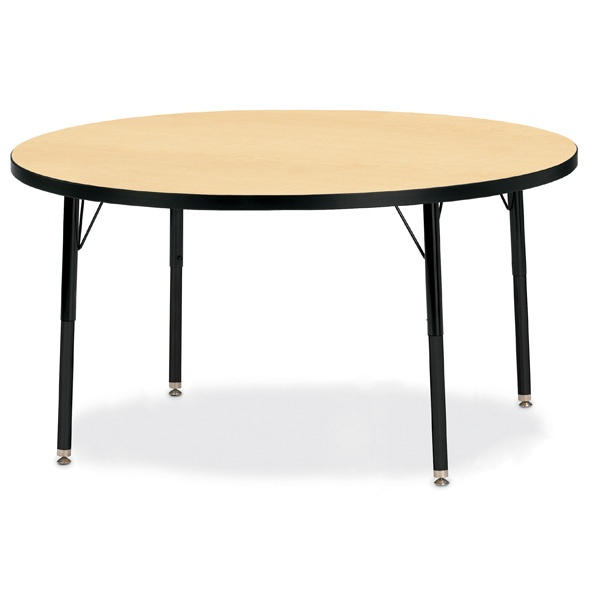 Berries® Round Activity Table - 48" Diameter, A-Height - Maple/Black/Black