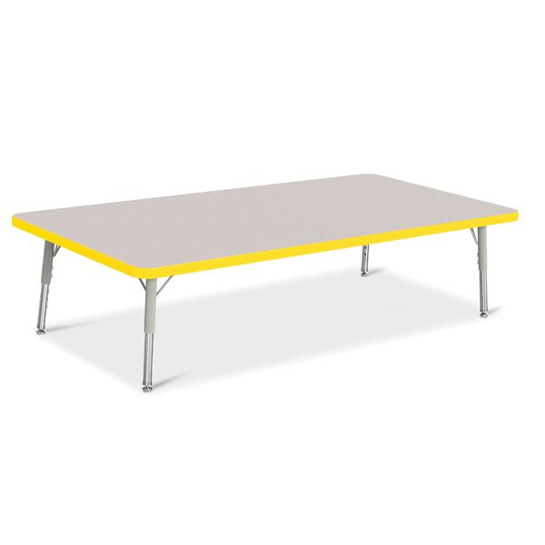 Berries® Rectangle Activity Table - 30" X 60", T-Height - Gray/Yellow/Gray
