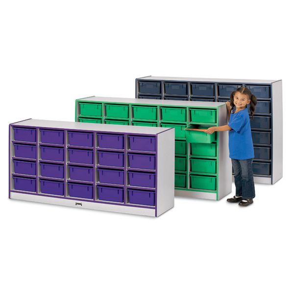 Rainbow Accents® 25 Tub Mobile Storage - Without Tubs - Green