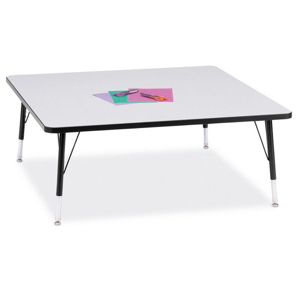 Berries® Square Activity Table - 48" X 48", T-Height - Gray/Black/Black