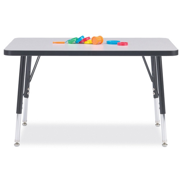 Berries® Rectangle Activity Table - 24" X 36", E-Height - Gray/Black/Black