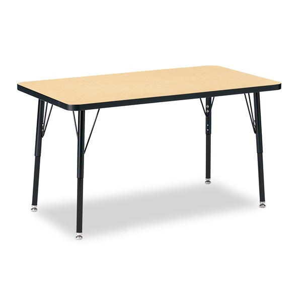 Berries® Rectangle Activity Table - 24" X 36", A-Height - Maple/Black/Black