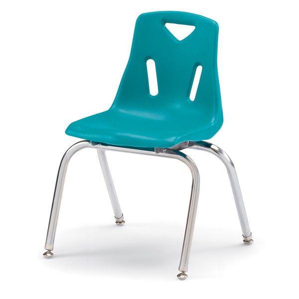 Berries® Stacking Chair With Chrome-Plated Legs - 16" Ht - Teal