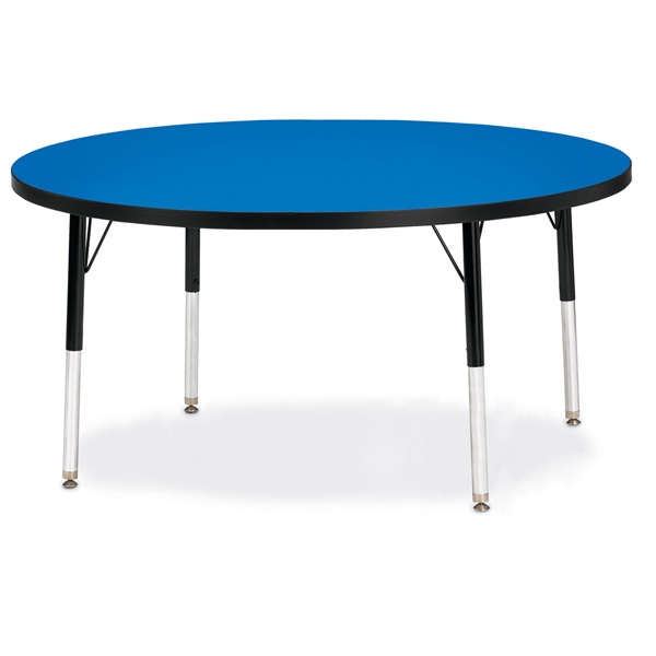 Berries® Round Activity Table - 48" Diameter, E-Height - Blue/Black/Black