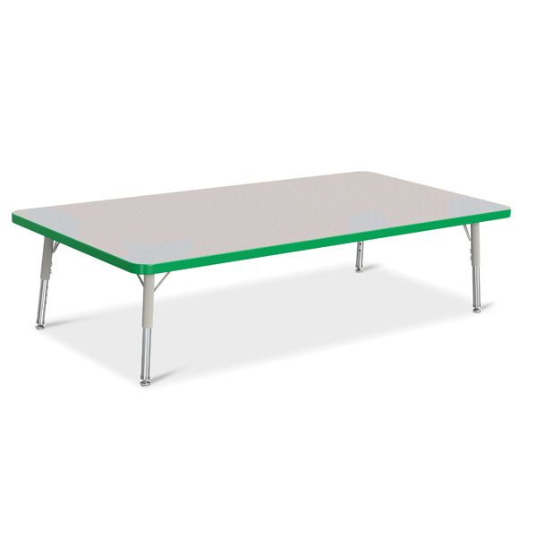 Berries® Rectangle Activity Table - 30" X 60", T-Height - Gray/Green/Gray