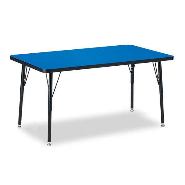 Berries® Rectangle Activity Table - 30" X 48", A-Height - Blue/Black/Black