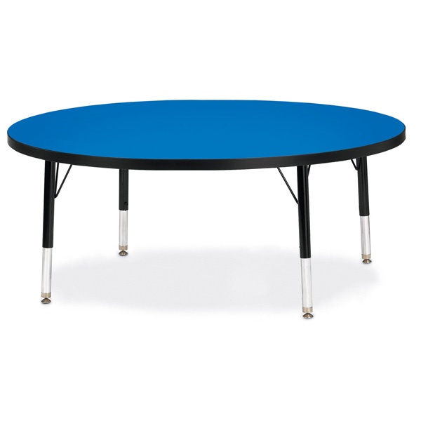 Berries® Round Activity Table - 48" Diameter, T-Height - Blue/Black/Black
