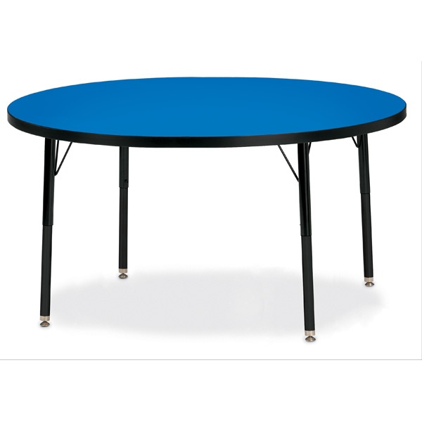 Berries® Round Activity Table - 48" Diameter, A-Height - Blue/Black/Black