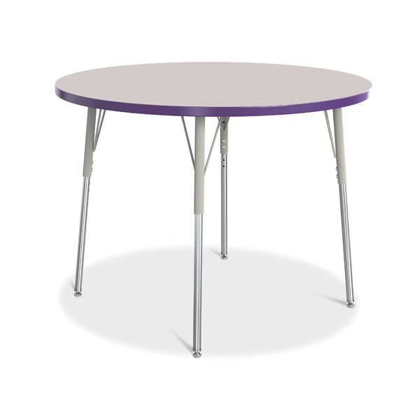 Berries® Round Activity Table - 42" Diameter, A-Height - Gray/Purple/Gray