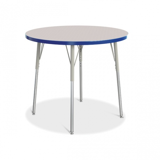 Berries Round Activity Table - 36" Diameter, A-Height - Gray/Blue/Gray