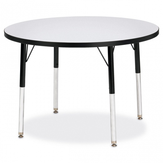 Berries Round Activity Table - 36" Diameter, E-Height - Gray/Black/Black