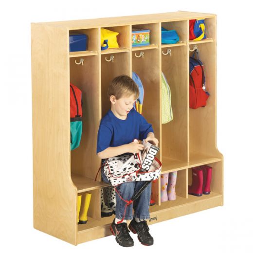 Jonti-Craft 5 Section Coat Locker With Step