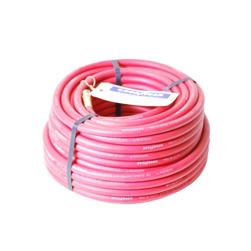 Hose 1/4In 100Ft Red Rubber With 1/4 Mpt Ends