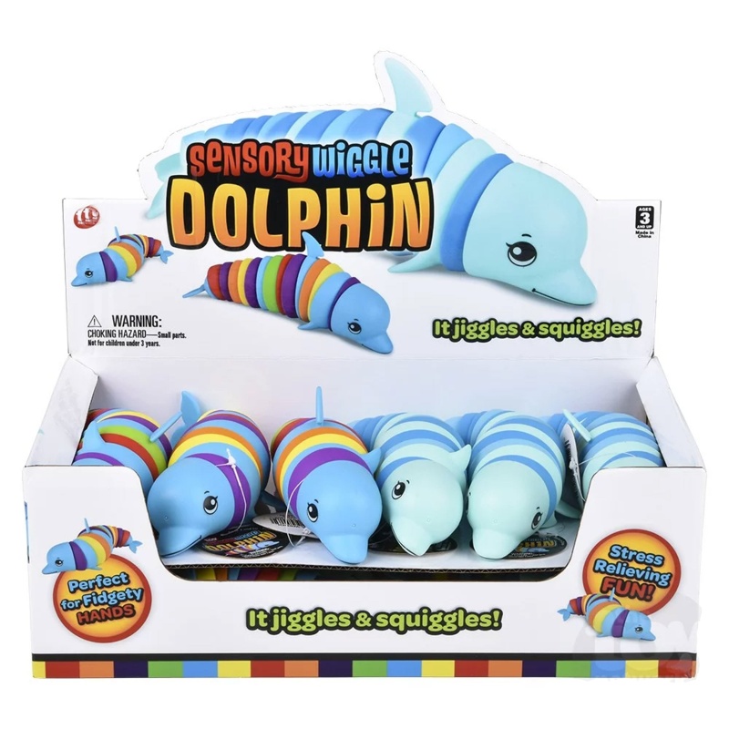 Dolphin Sensory Wiggle Kids Toys In Bulk Assorted 12Pcs