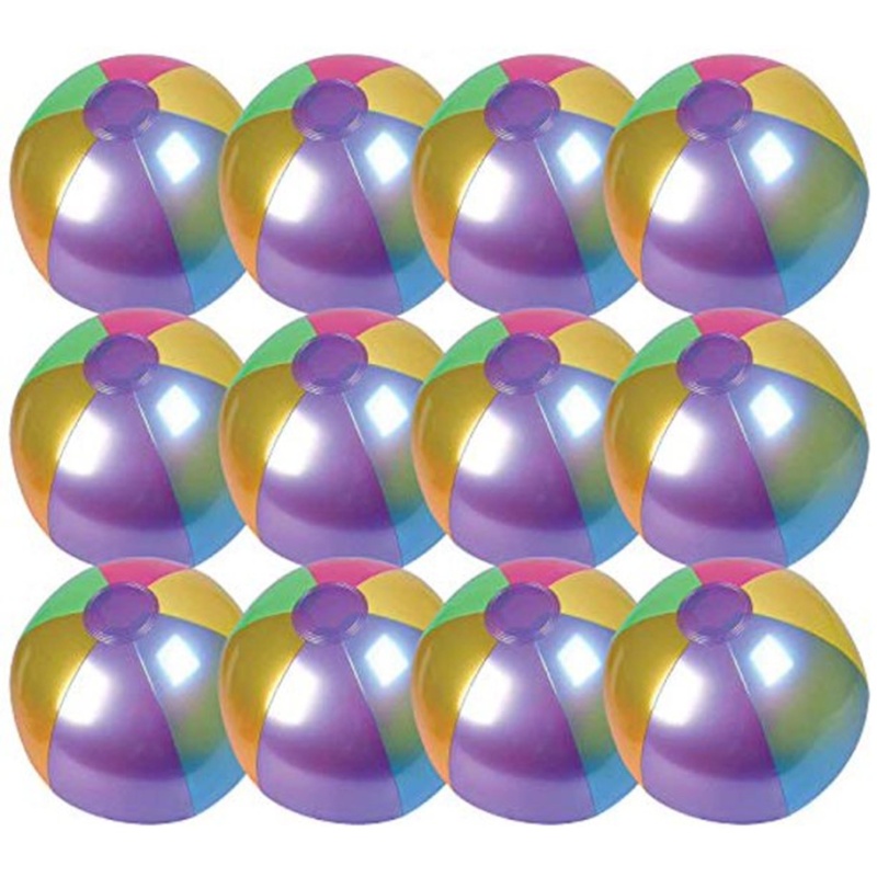 18" Metallic Beach Ball Kids Toys In Bulk 12Pcs