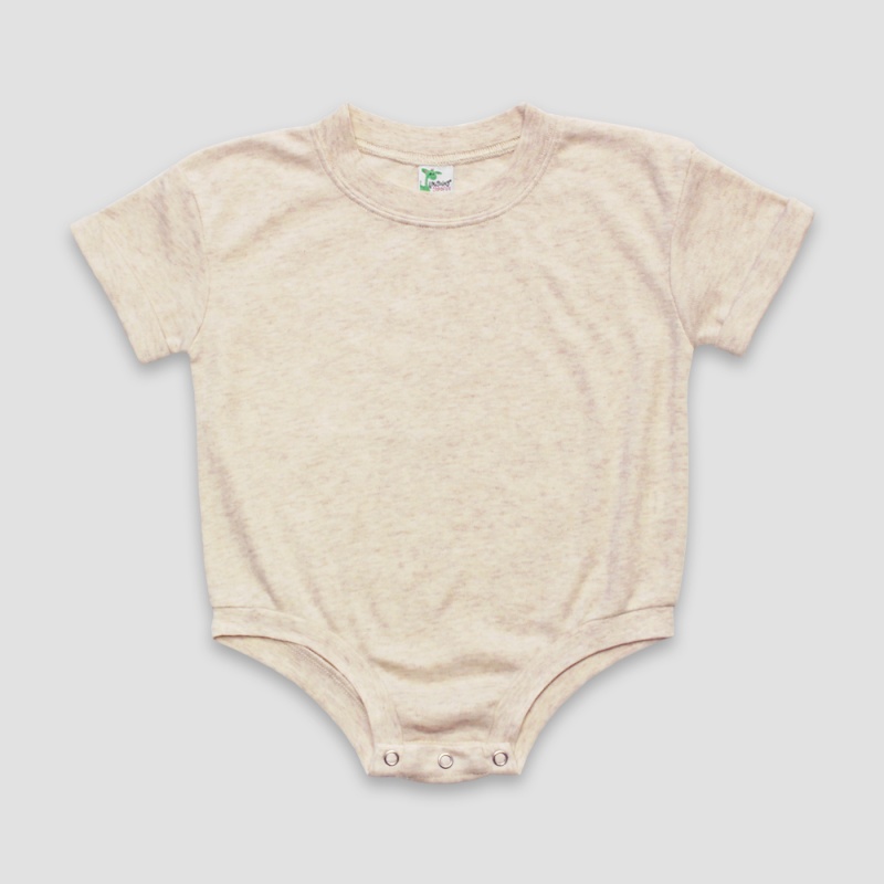 Rolled Short Sleeve Baby Bubble Rompers - Polyester Cotton Blend