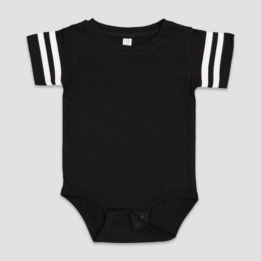 Infant Football Onesie – Rabbit Skins Color: Black-White Size: 6m