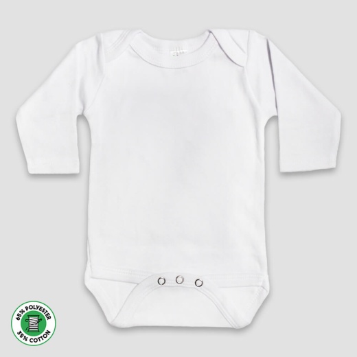 Baby Long Sleeve One Piece Bodysuits - Polyester Cotton Blend