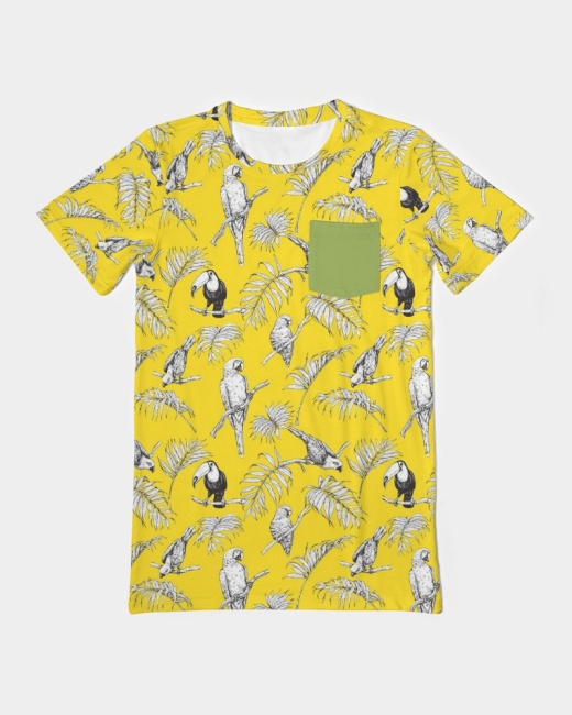 Mens Everyday Pocket Tee Tropical Birds