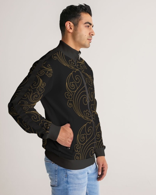Men's Stripe-Sleeve Track Jacket Lucky Clouds
